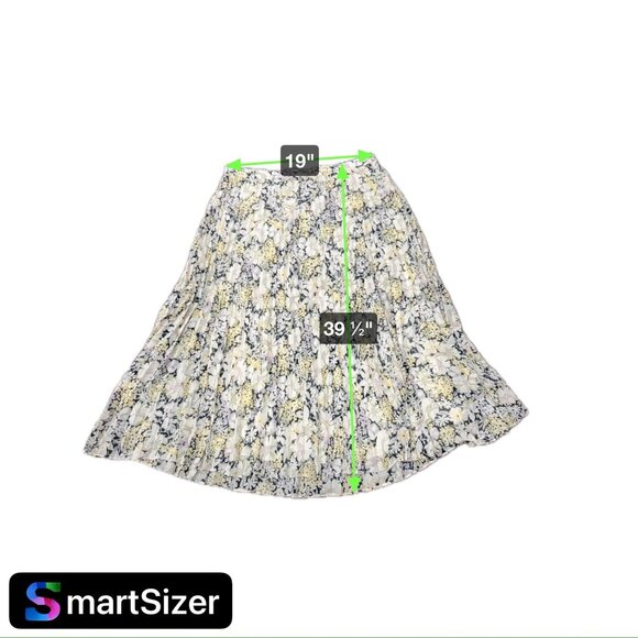 Chaps Floral Pleated Midi Skirt Multicolor Size XL - Picture 6 of 8